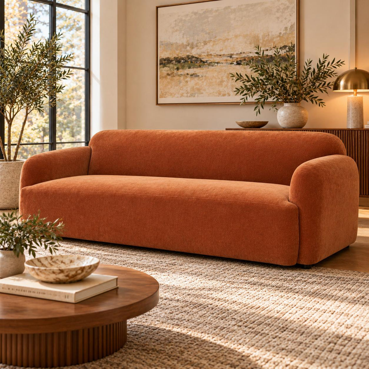 90" Foam Chenille Sofa