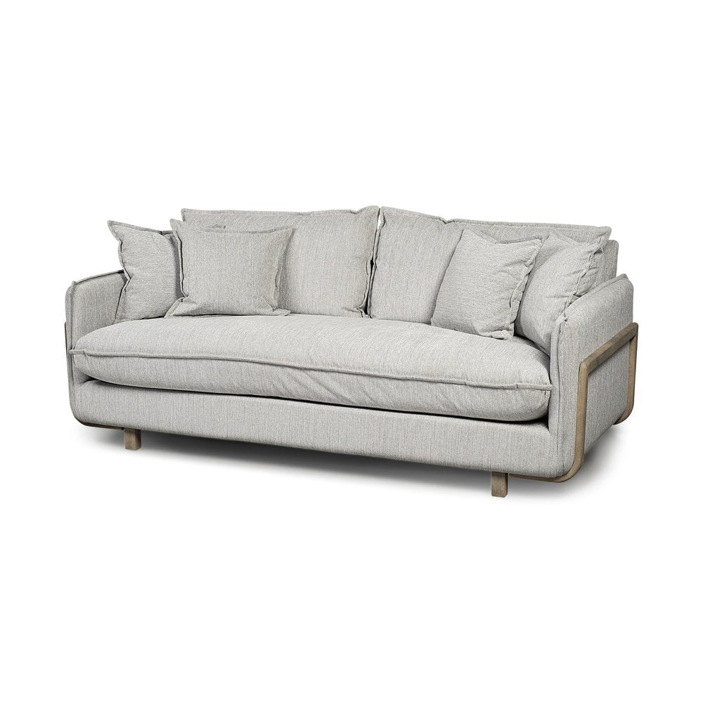84" Gray Pillowback Contemporary Sofa