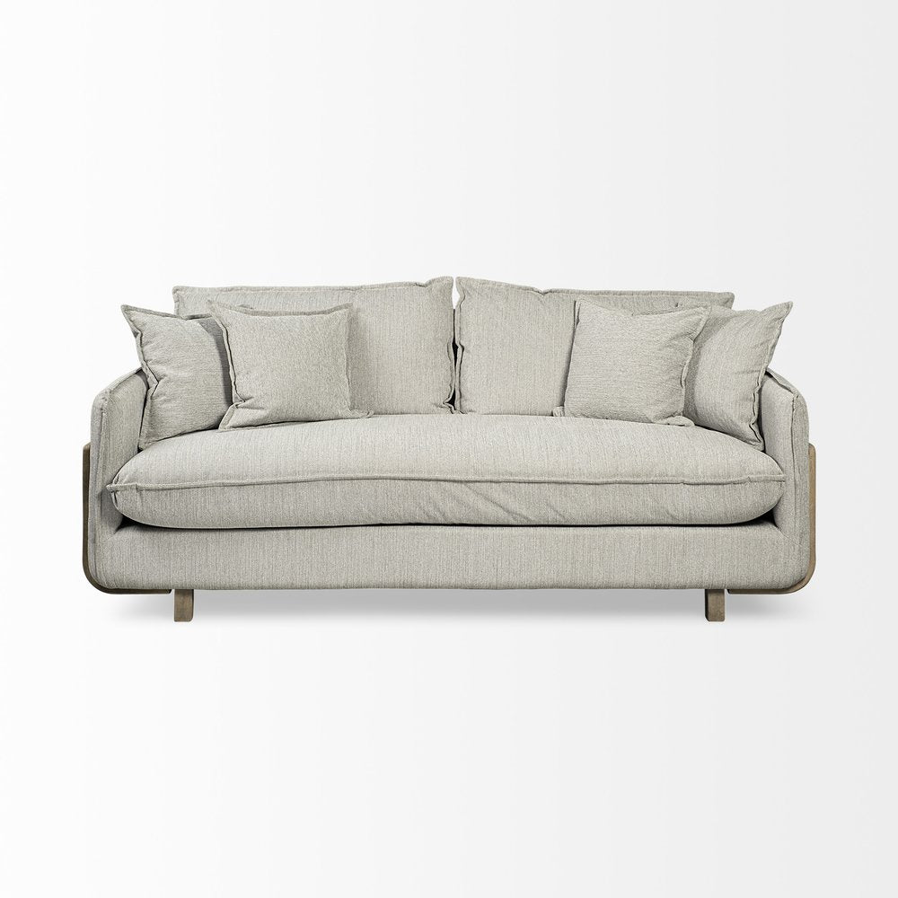 84" Gray Pillowback Contemporary Sofa