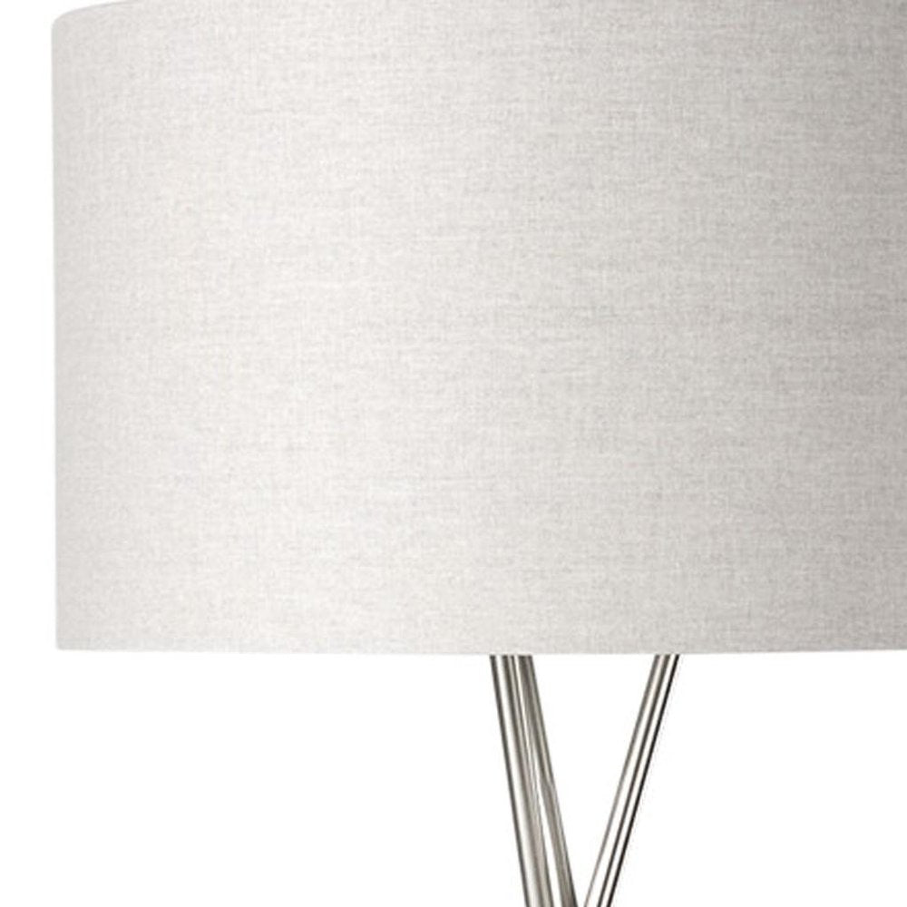 62" Beige Mid-Century Floor Lamp