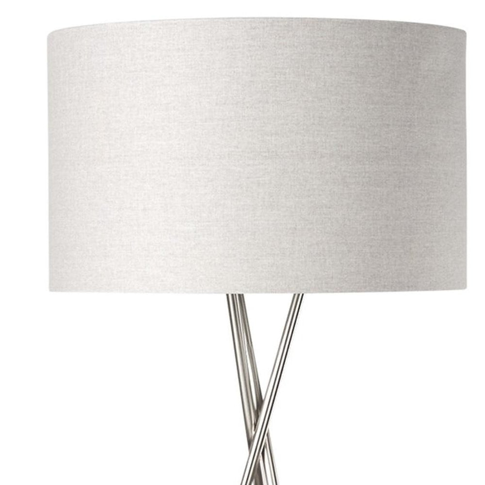 62" Beige Mid-Century Floor Lamp