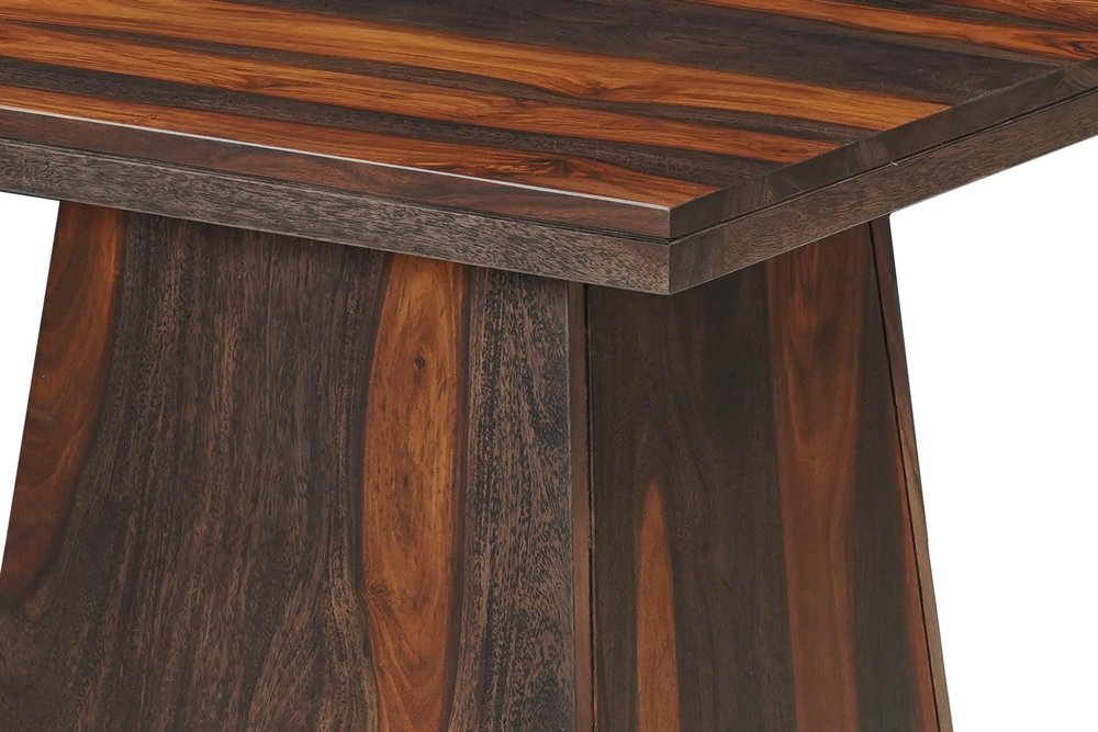 23"  Dark Brown Sheesham Pedestal Coffee Table