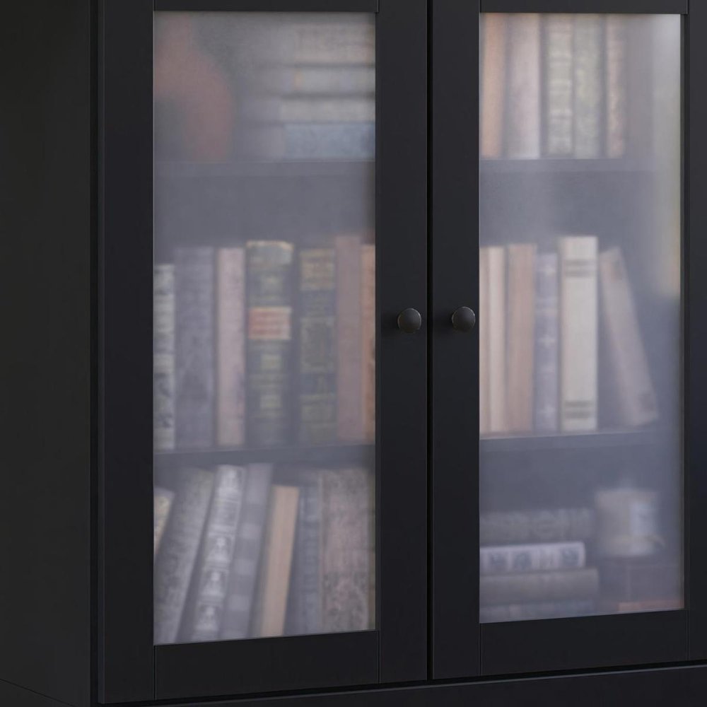 36" Contemporary Wood Three Tier Library Bookcase