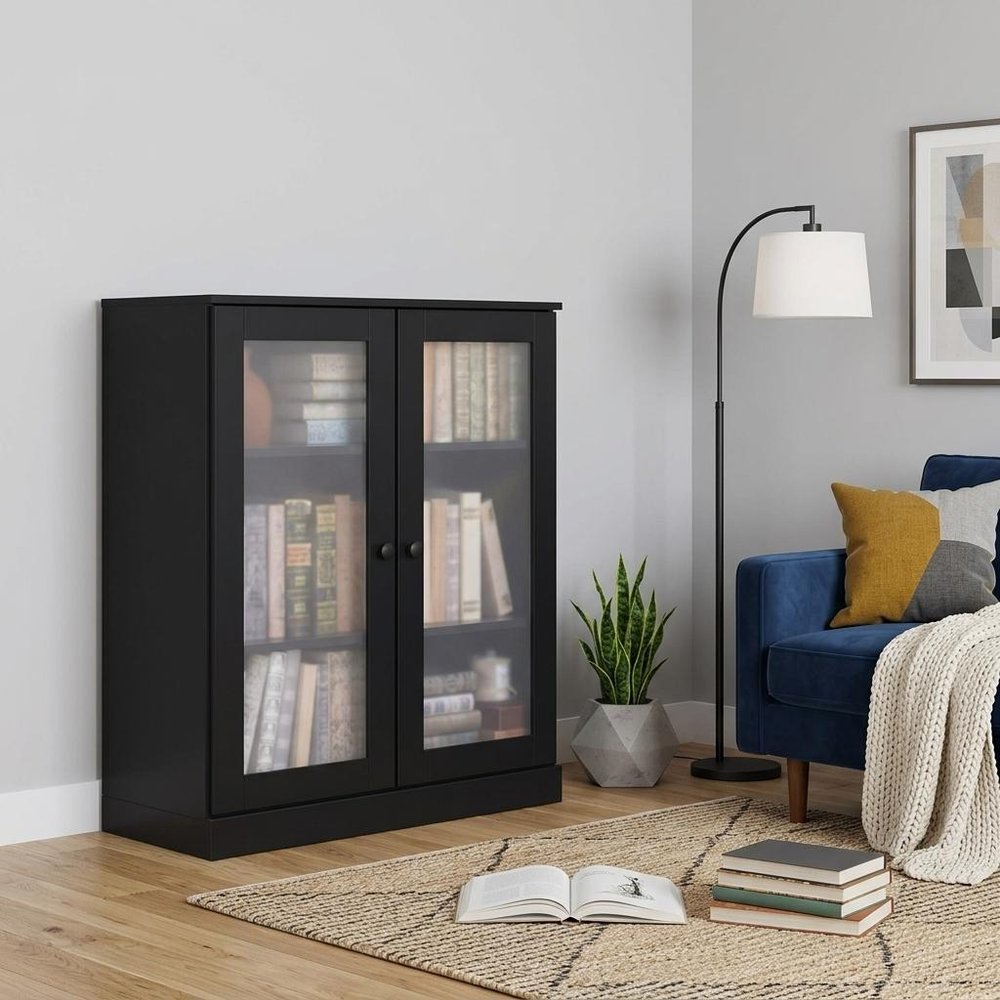 36" Contemporary Wood Three Tier Library Bookcase