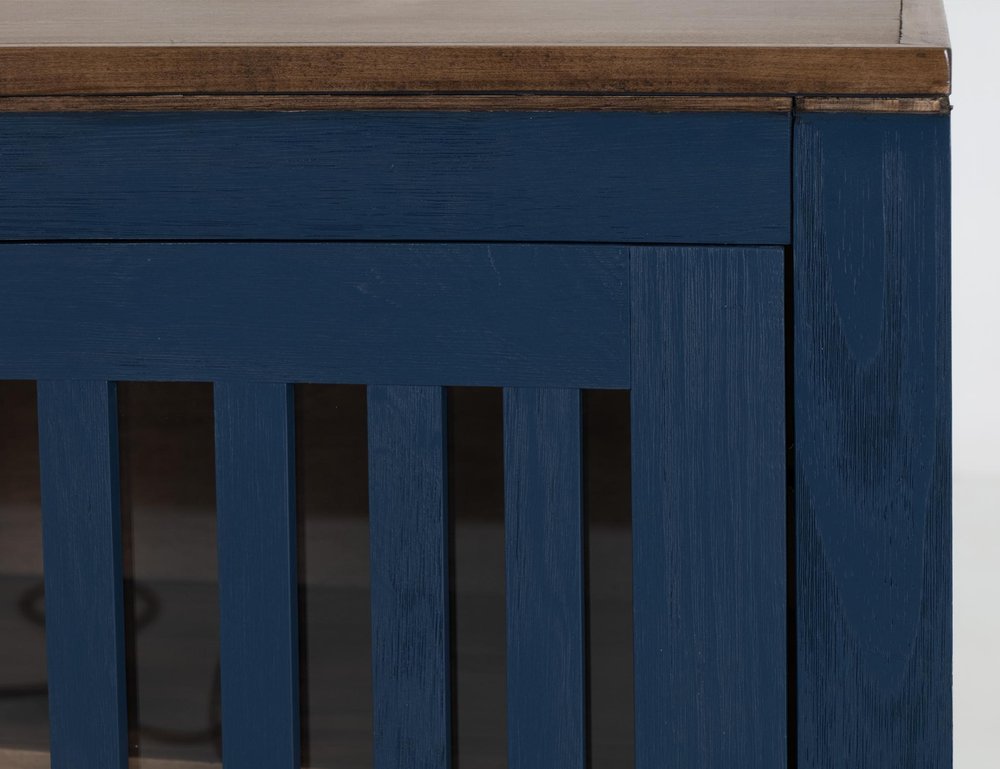 54" Distressed Fluted Wood Coastal Sideboard