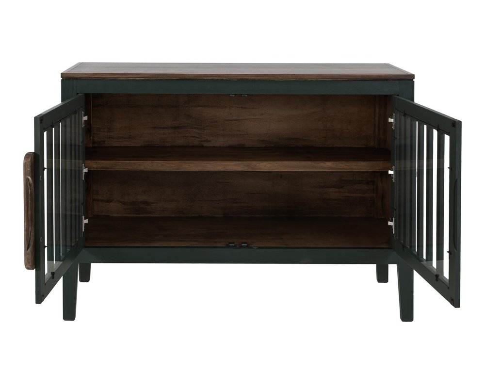 54" Distressed Fluted Wood Coastal Sideboard