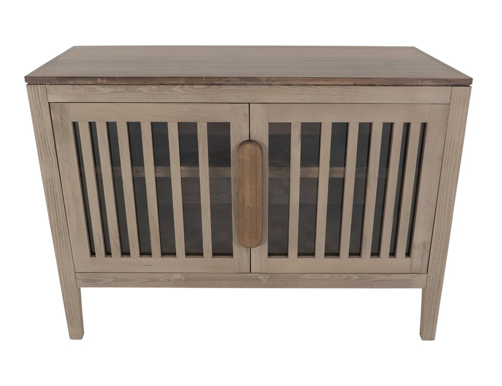 54" Distressed Fluted Wood Coastal Sideboard