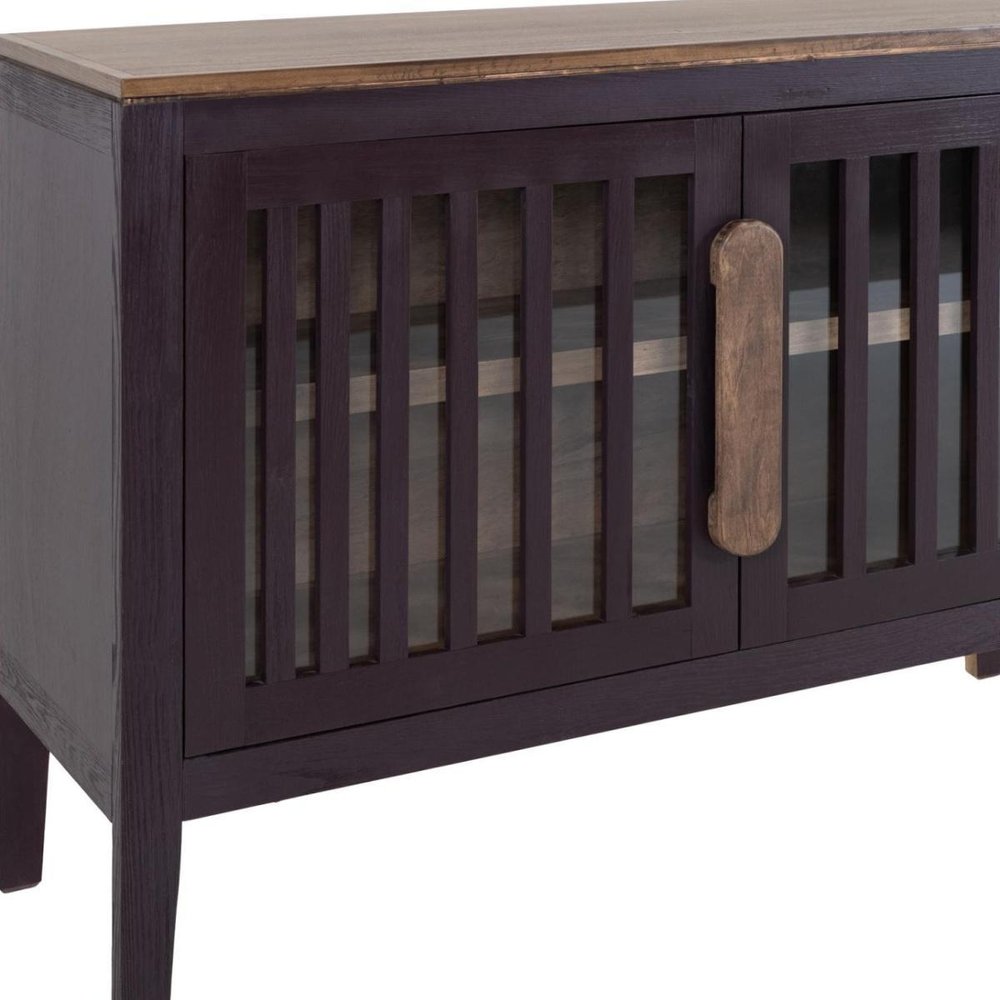 54" Distressed Fluted Wood Coastal Sideboard