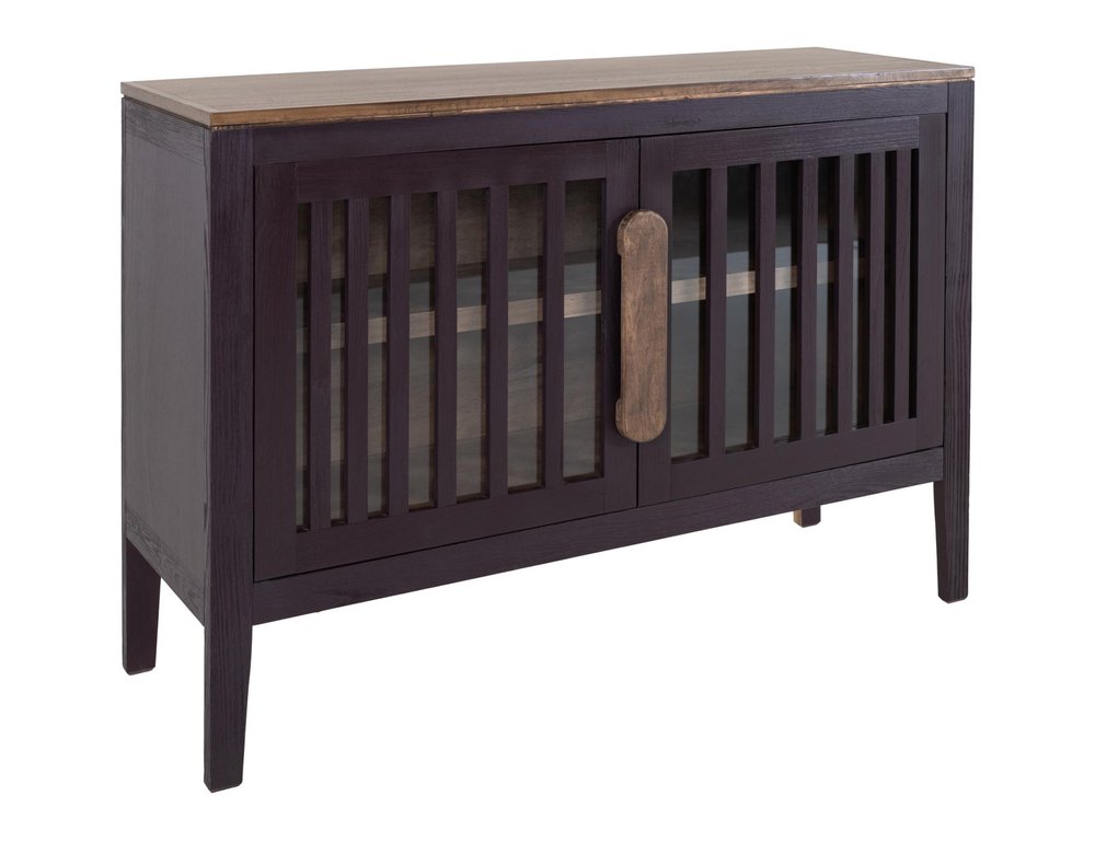 54" Distressed Fluted Wood Coastal Sideboard