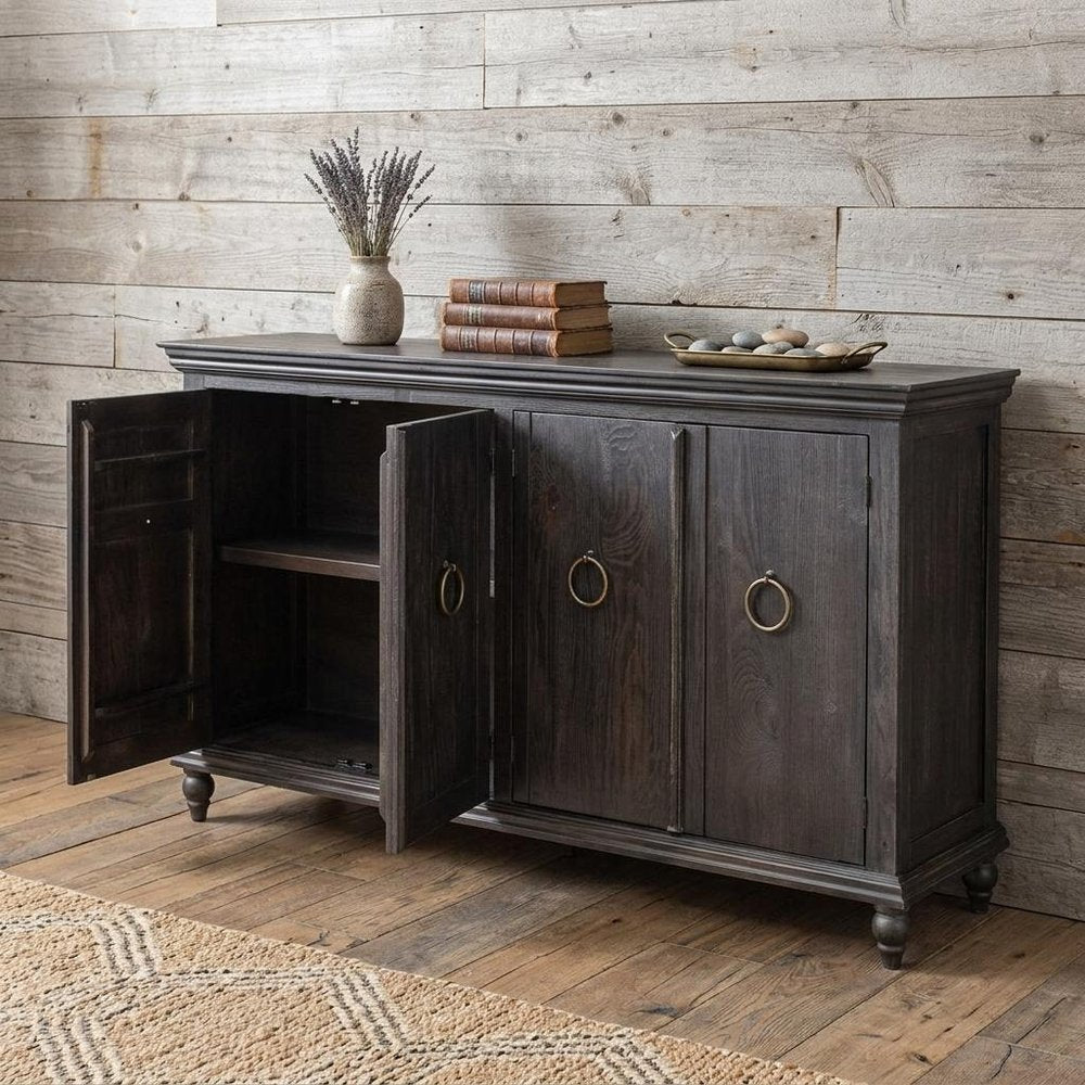 74" Distressed Wood Coastal Sideboard