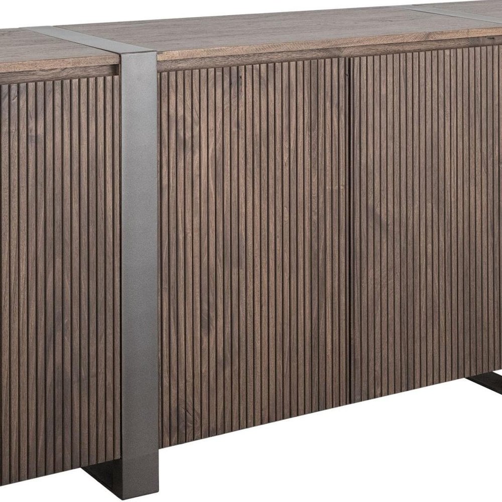 69" Brown Fluted Wood Sideboard
