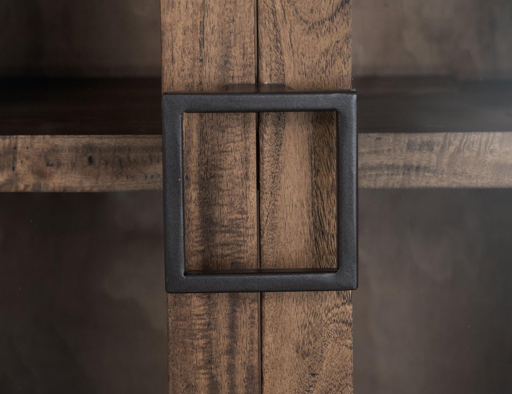 68" Brown Distressed Wood Sideboard with 4 Doors