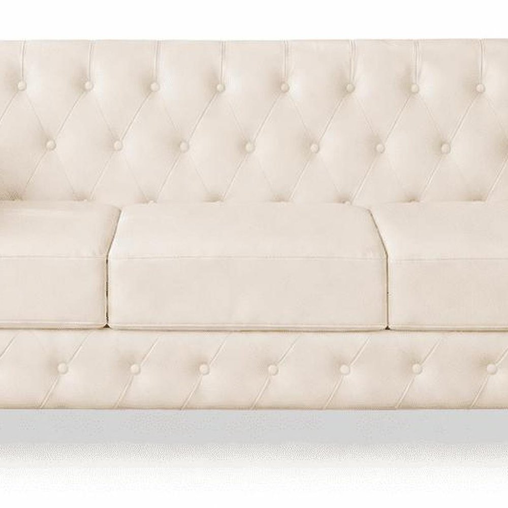 79" Faux Leather Tuxedo Sofa