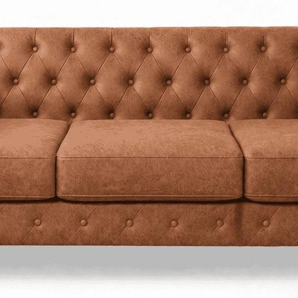 79" Faux Leather Tuxedo Sofa