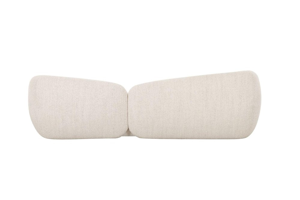 98" Cream Curved Slant Back Sofa