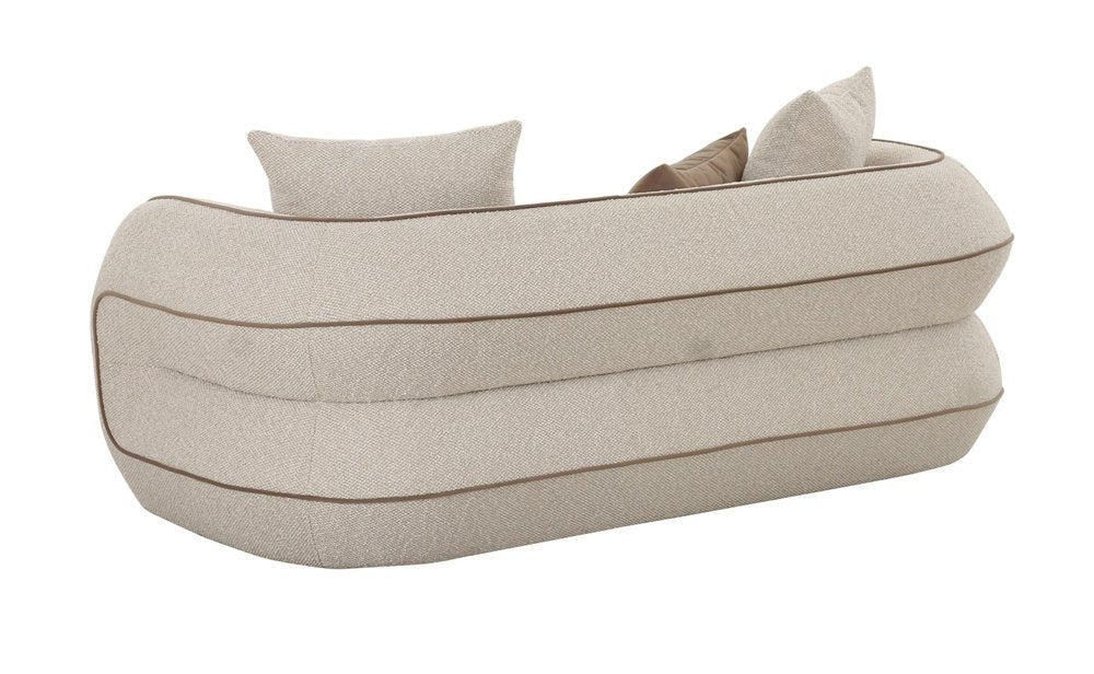 75" Beige Curved Foam Loveseat