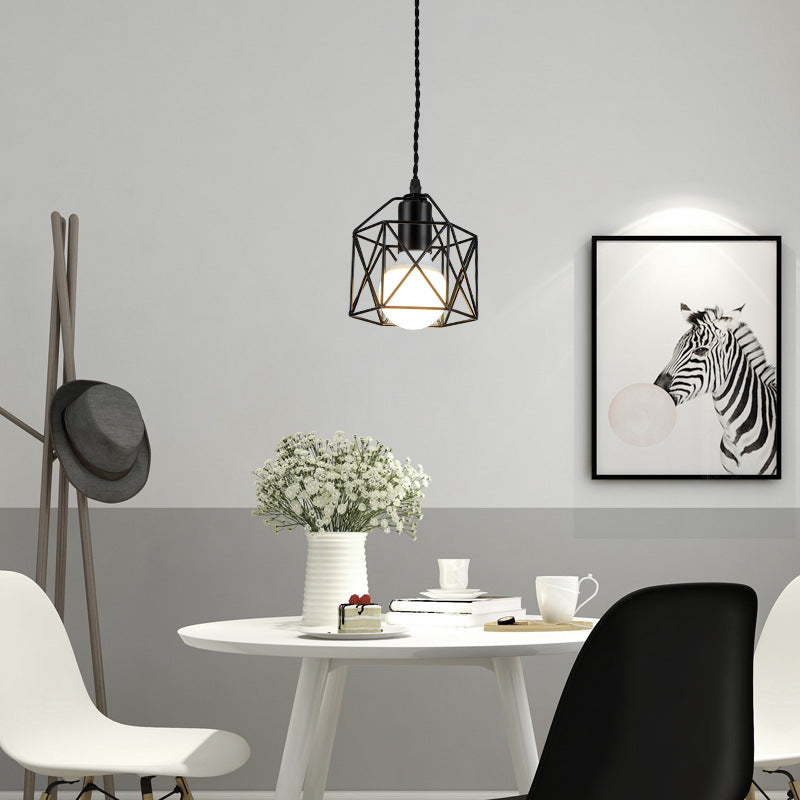 Hanging Small Cage Pendant Light (Multiple Colors)