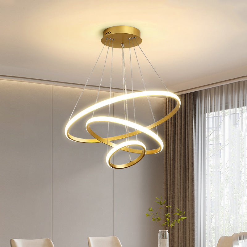 32" Gold Rings Chandelier