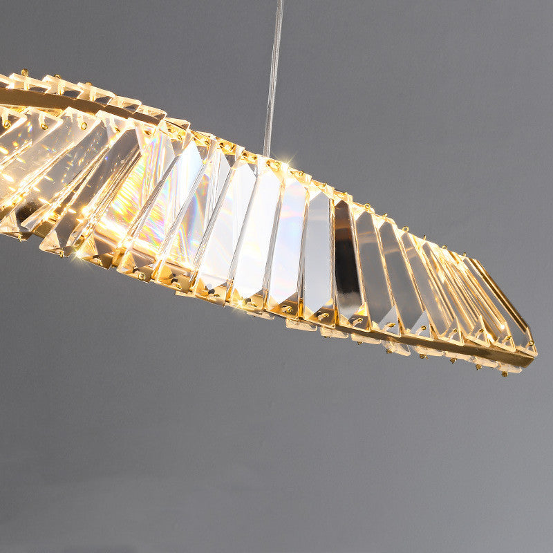 Modern Horizontal Crystal Spiral Chandelier (Multiple Variations)