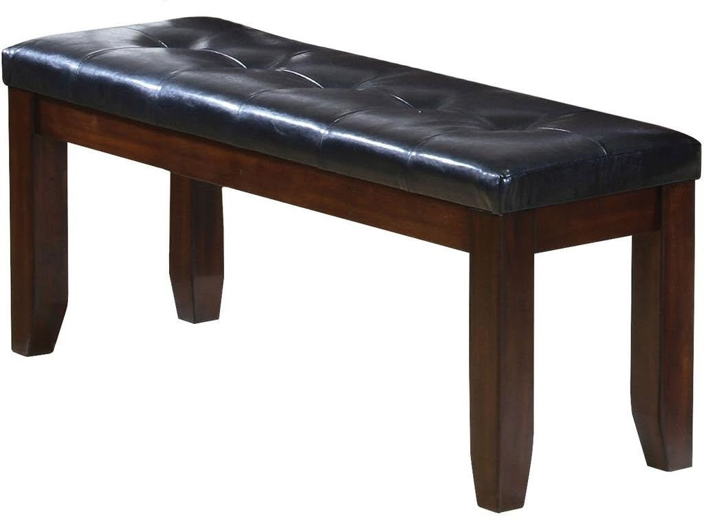 48" Black and Espresso Faux Leather Bench