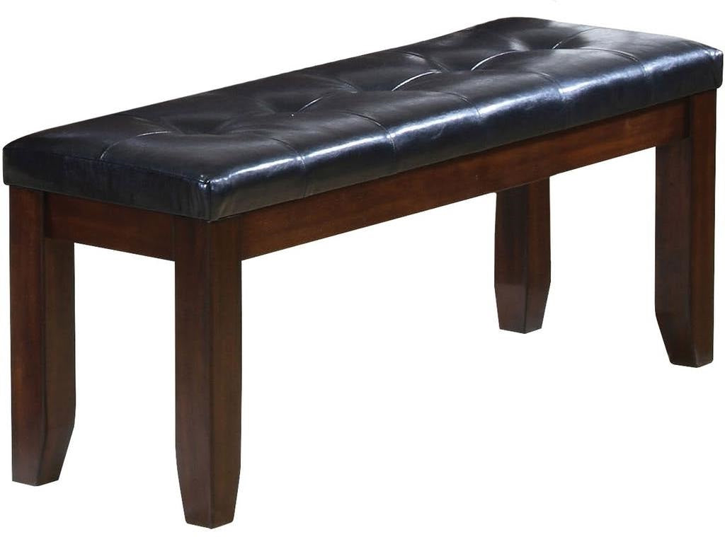 48" Black and Espresso Faux Leather Bench