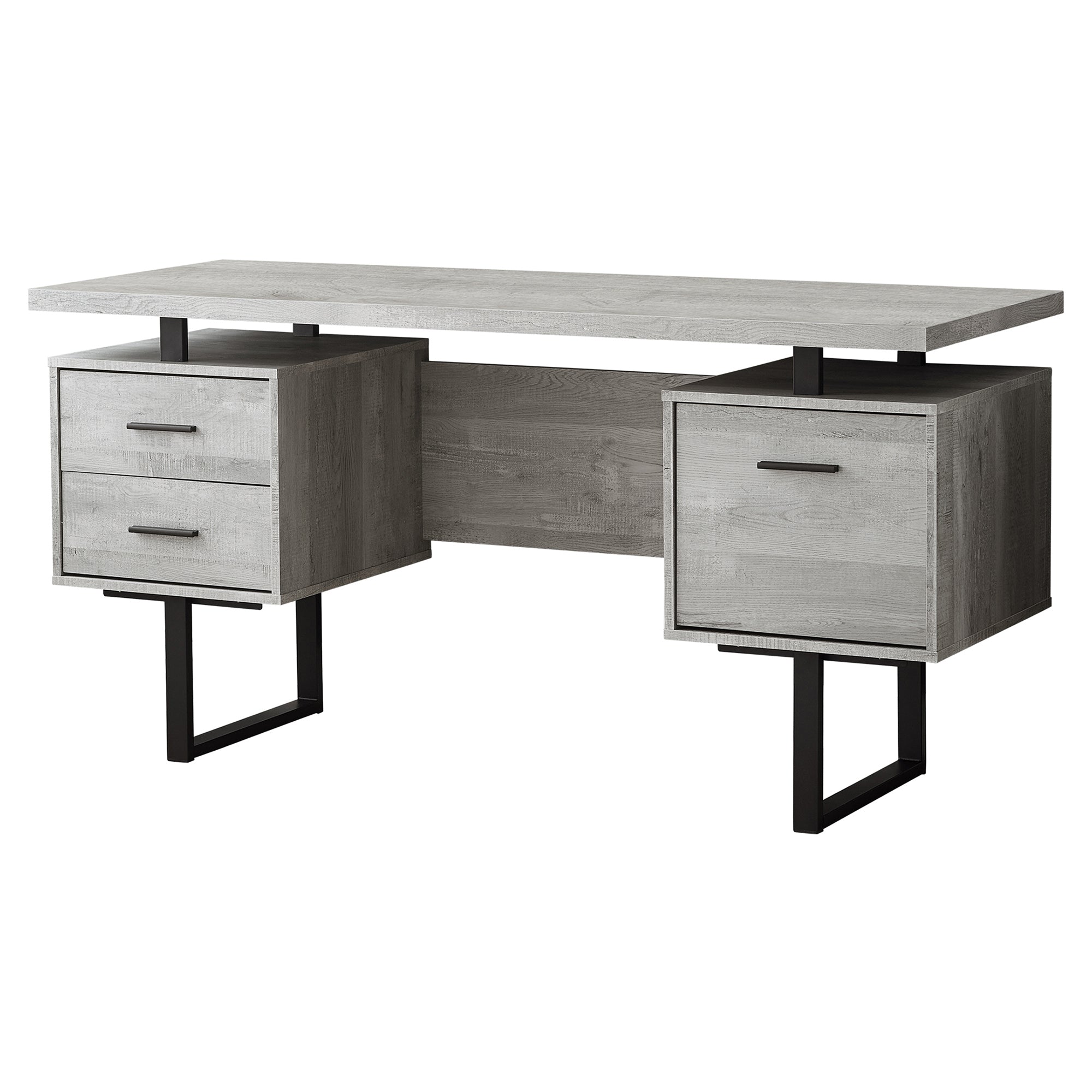 24" Grey Rectangular Computer Desk With Three Drawers-0