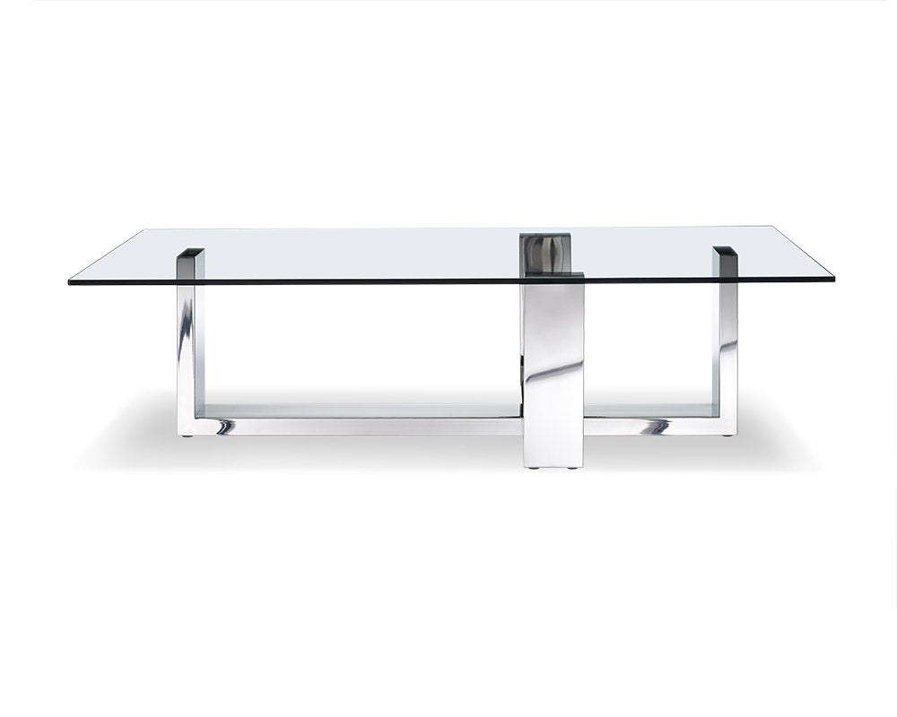 59 X 28 X 16 Clear Glass Coffee Table-0