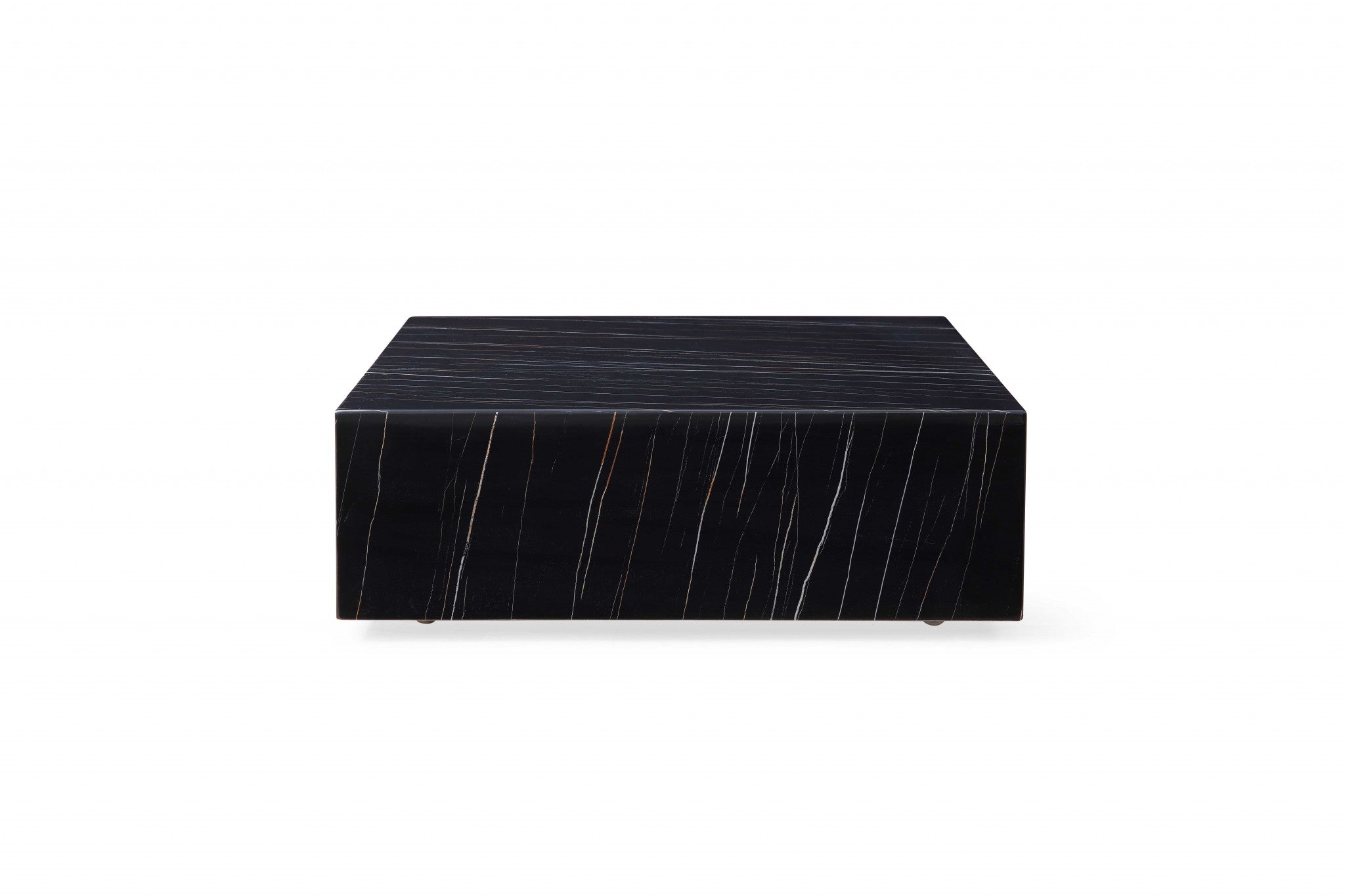 35" Black Marble Square Coffee Table