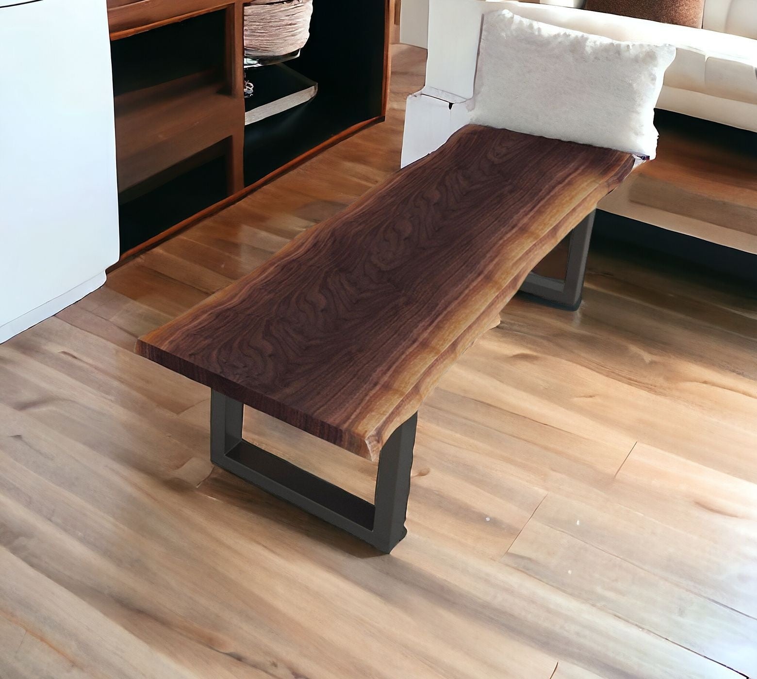 79" Acacia Wood Dining Bench