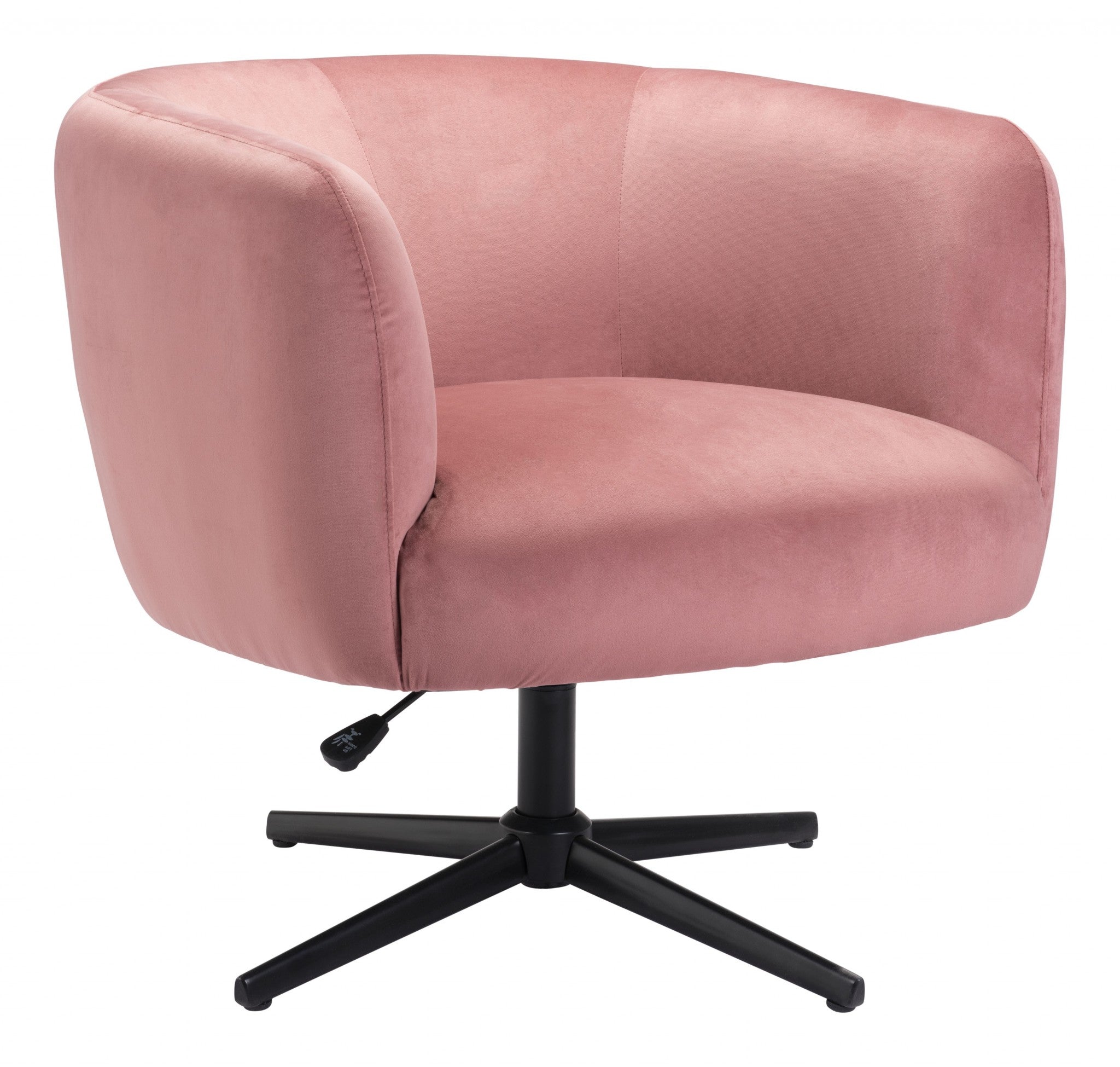 30" Pink Velvet Swivel Barrel Chair