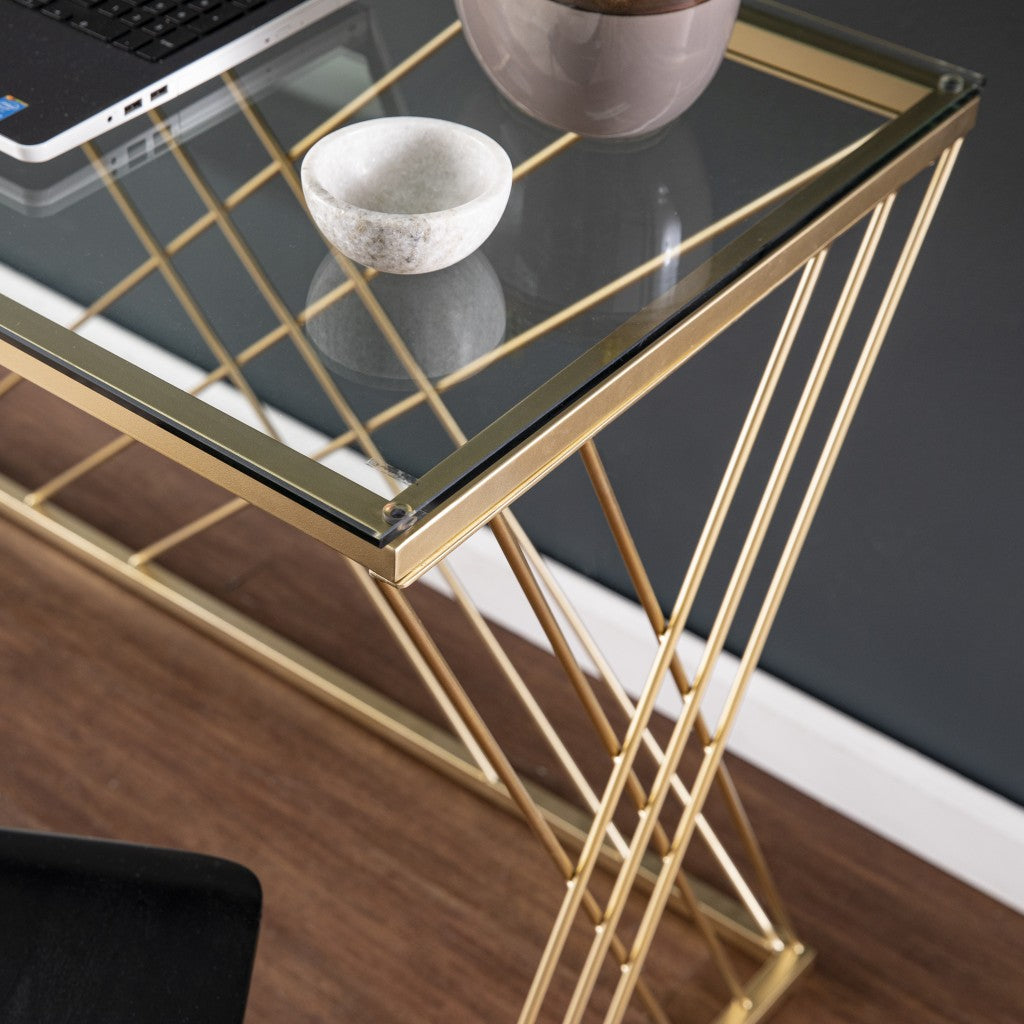 Modern Glass Top Desk-1