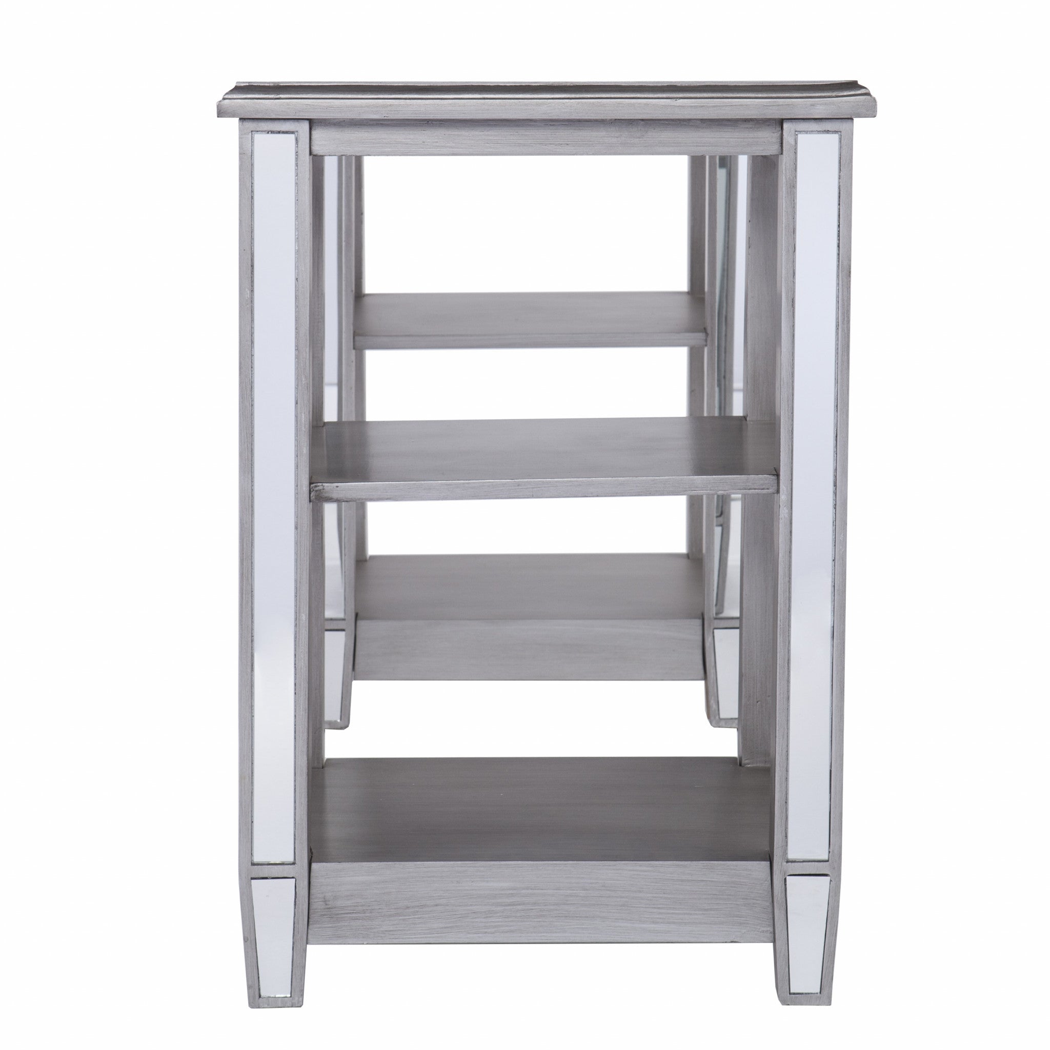 Matte Silver Mirrored Desk-4