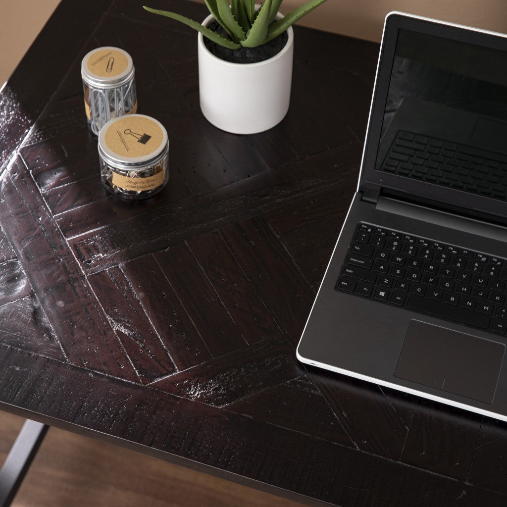 Natural Black Reclaimed Wood Desk-1