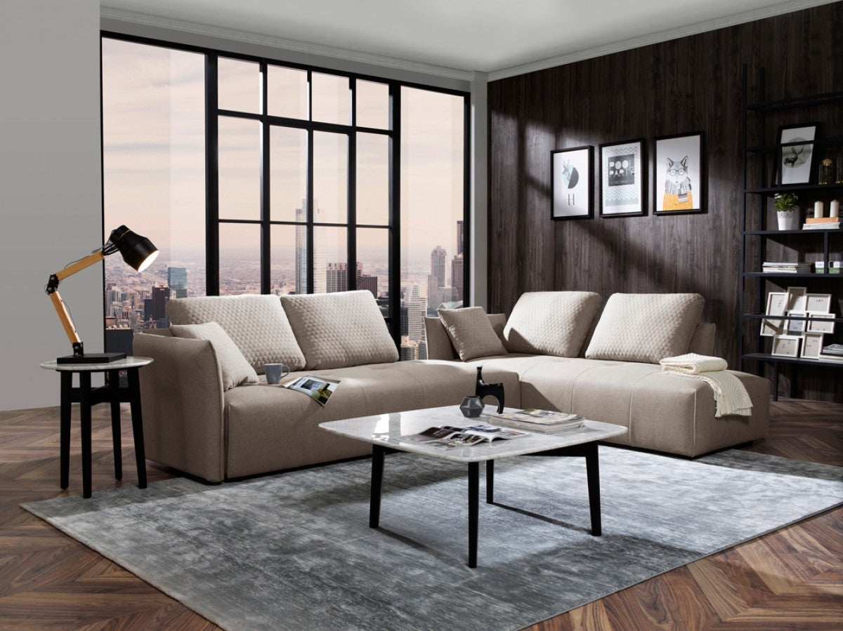 120" Light Gray L-Shaped Modular Sofa