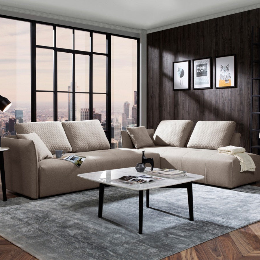 120" Light Gray L-Shaped Modular Sofa