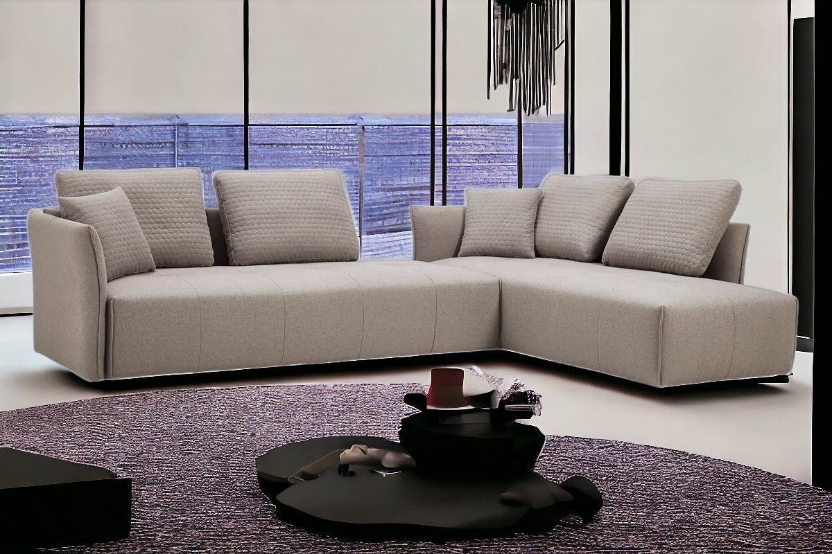 120" Light Gray L-Shaped Modular Sofa