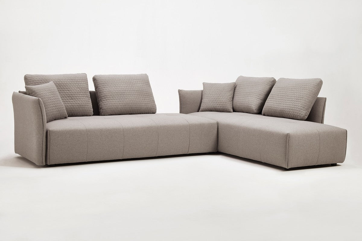 120" Light Gray L-Shaped Modular Sofa