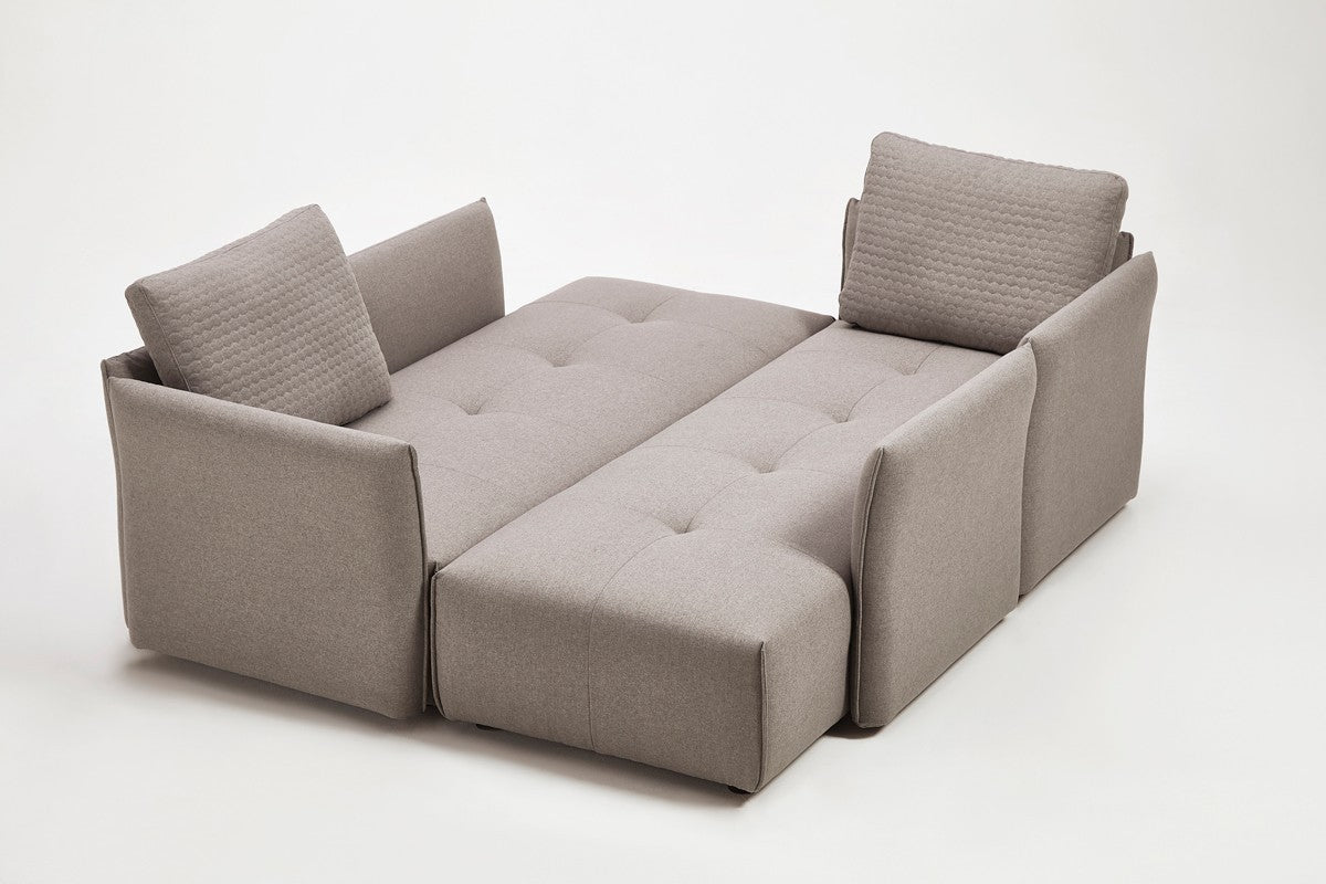 120" Light Gray L-Shaped Modular Sofa