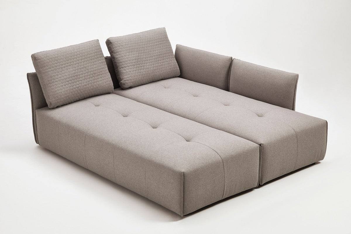 120" Light Gray L-Shaped Modular Sofa