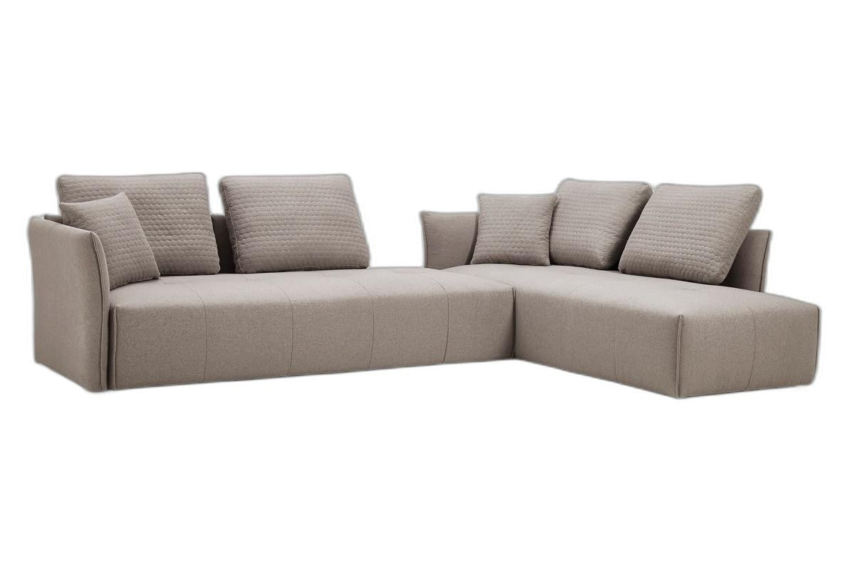 120" Light Gray L-Shaped Modular Sofa