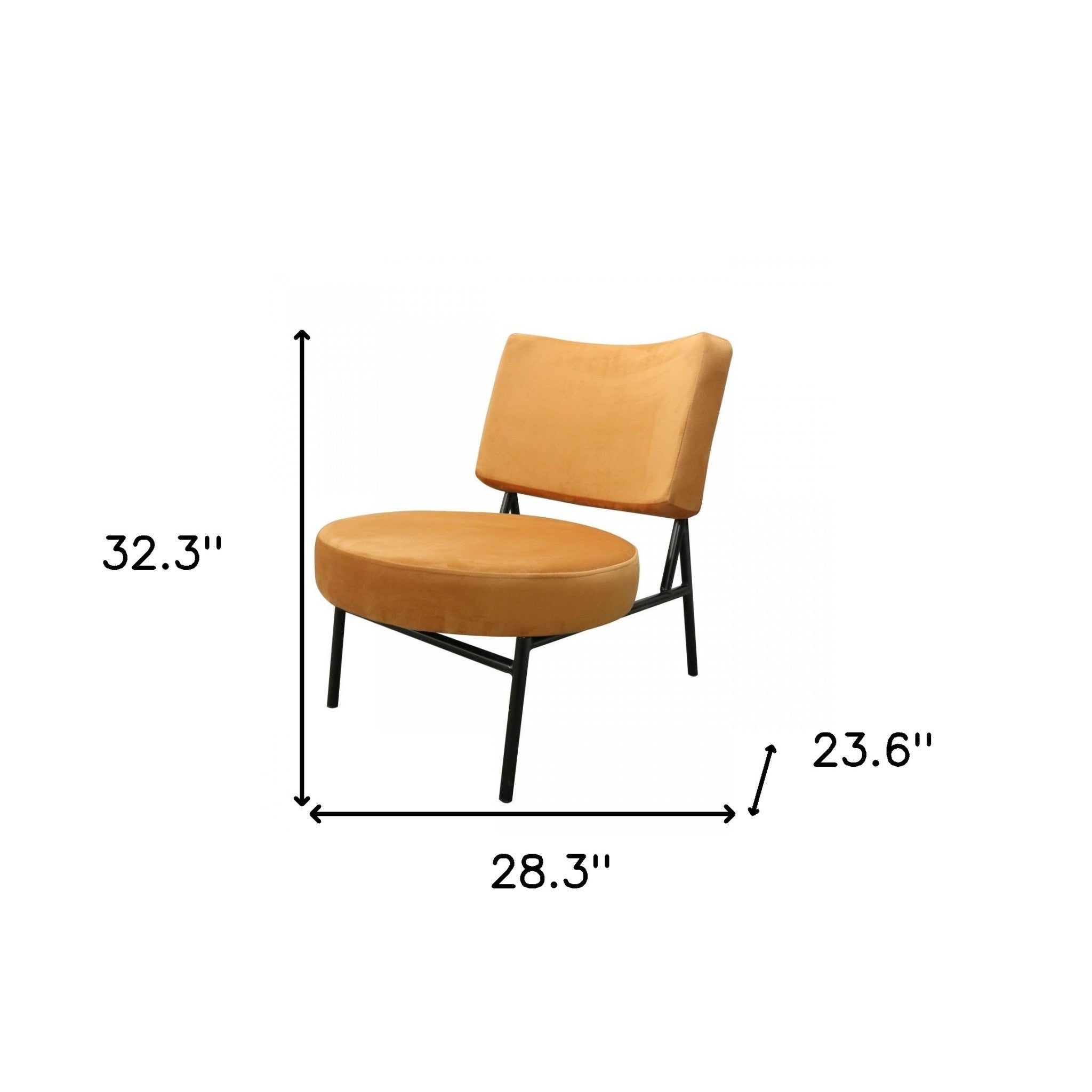 28" Orange Round Bottom Modern Chair