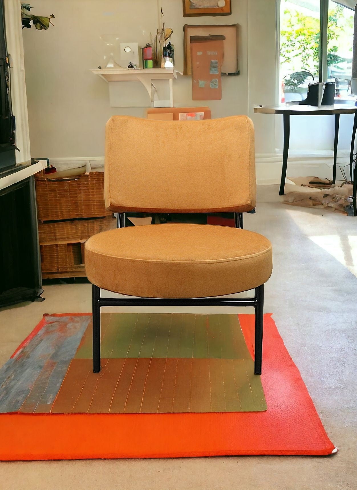 28" Orange Round Bottom Modern Chair