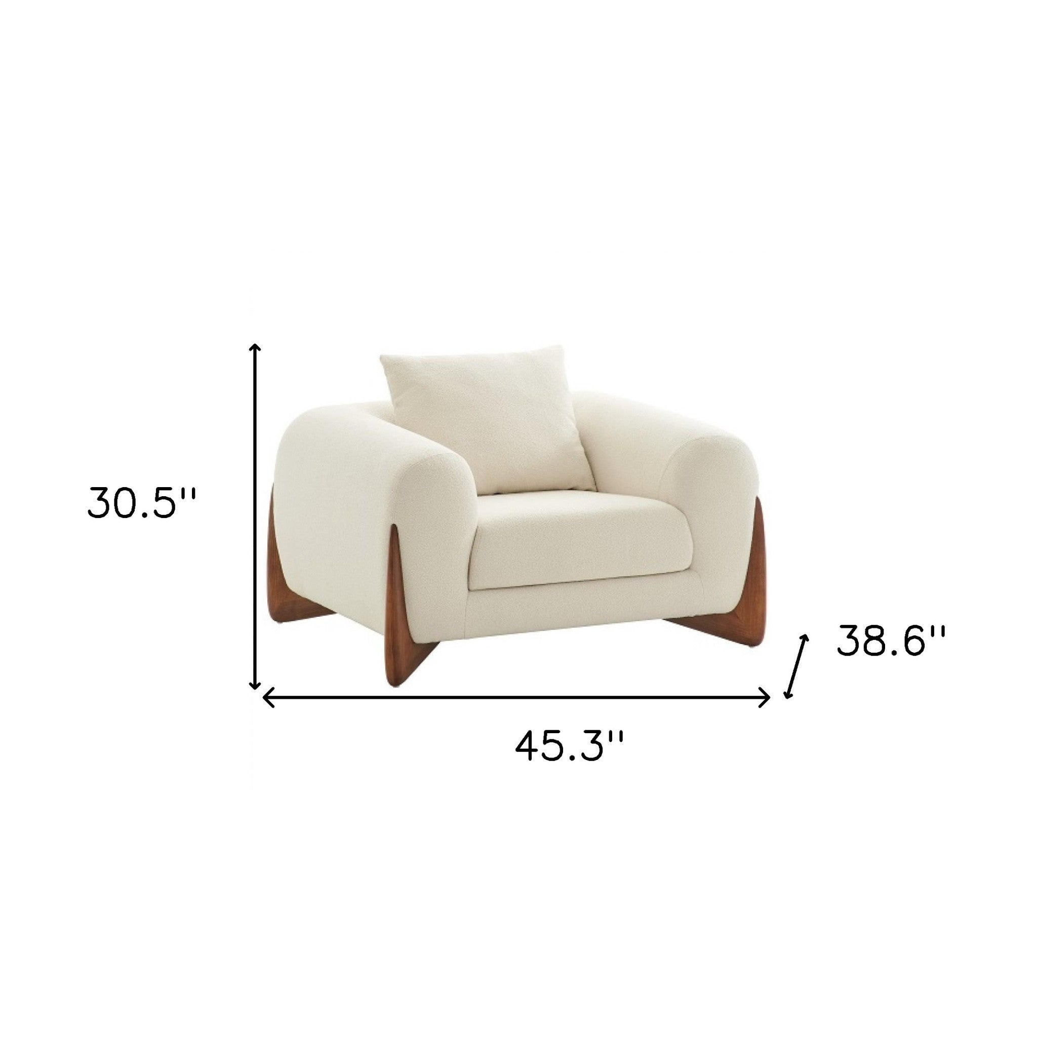 45" Cream Modern Sherpa Chair