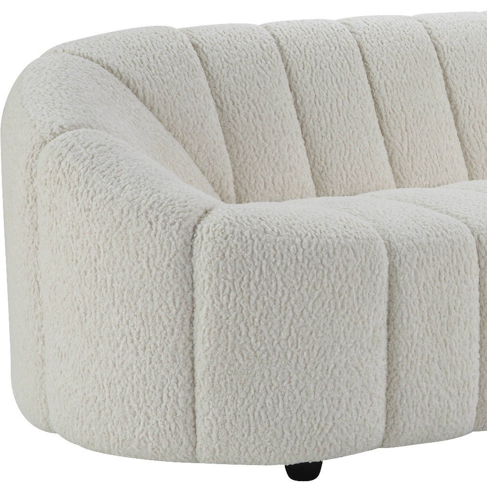 84" White Modern Sherpa Sofa