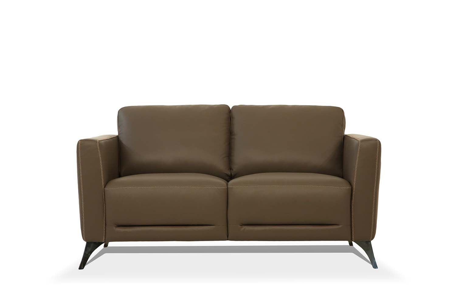 59" Modern Leather Loveseat