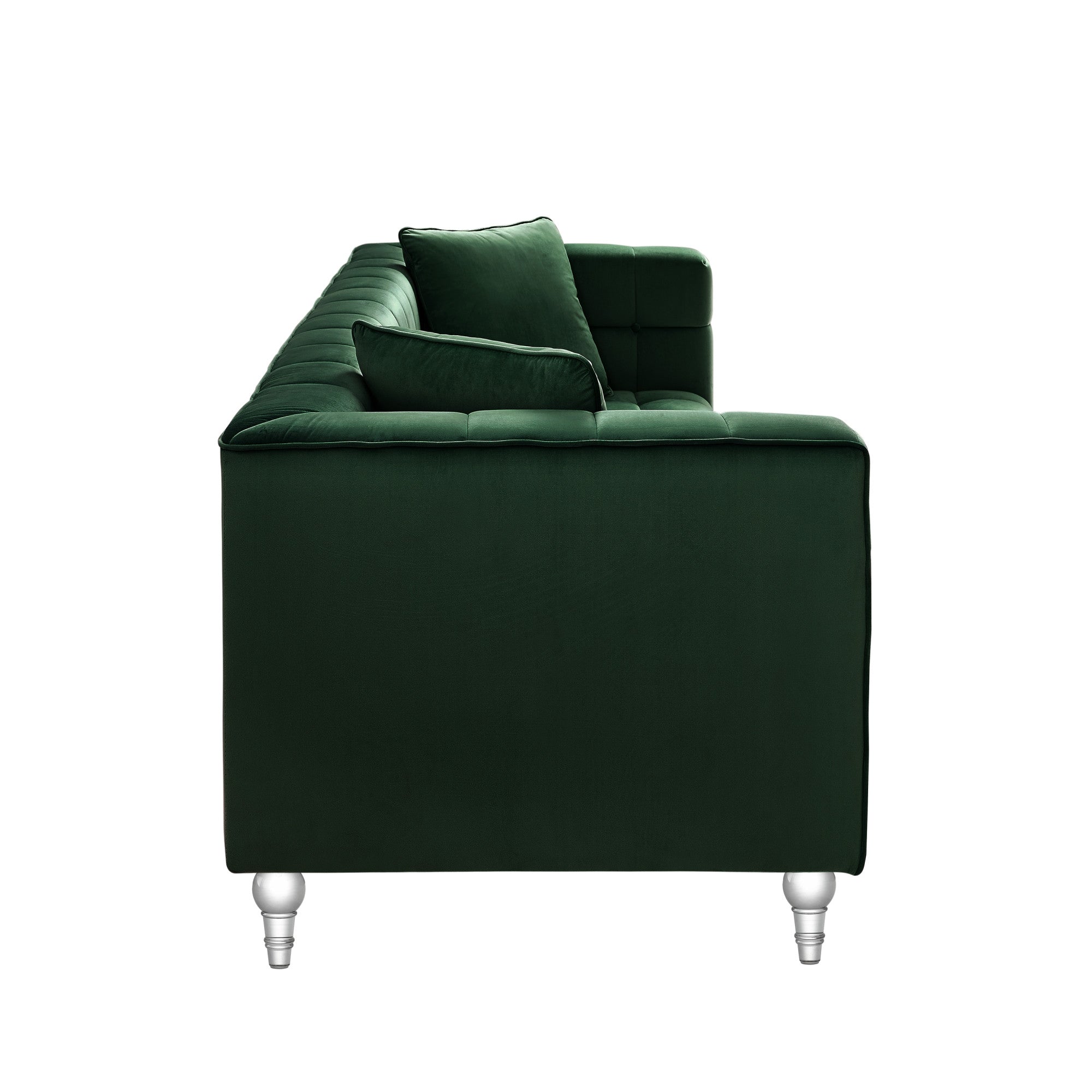 88" Hunter Green Velvet Tuxedo Sofa