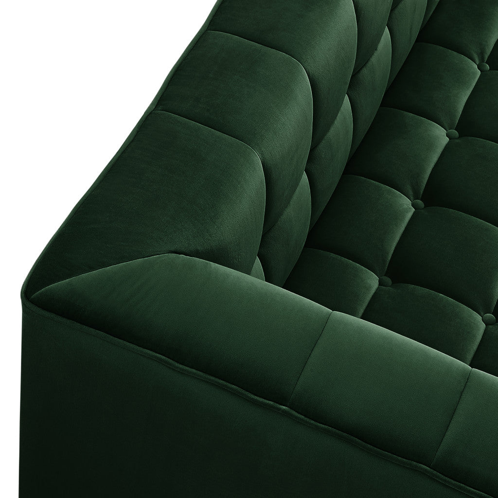 88" Hunter Green Velvet Tuxedo Sofa