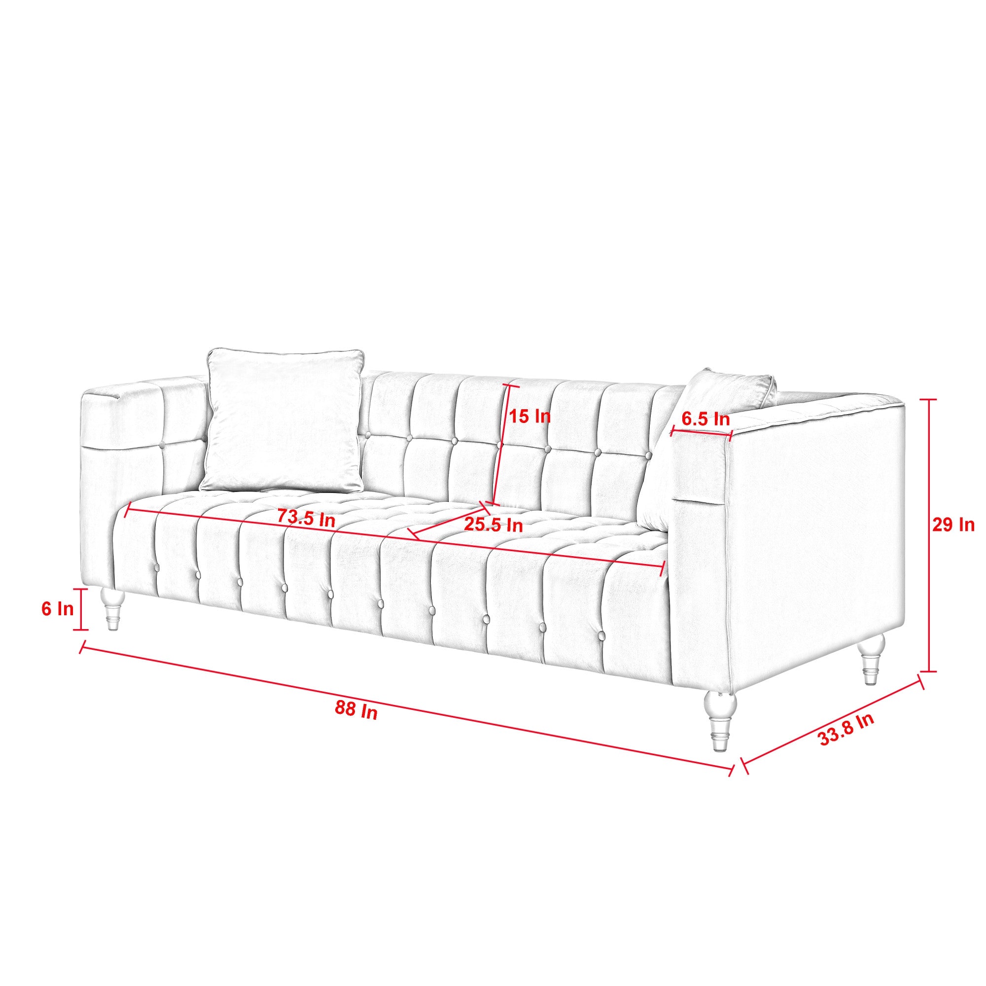 88" Hunter Green Velvet Tuxedo Sofa